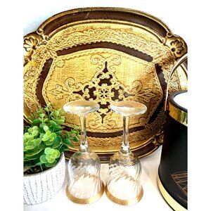 Florintine Designer Carved Wooden Serving Tray